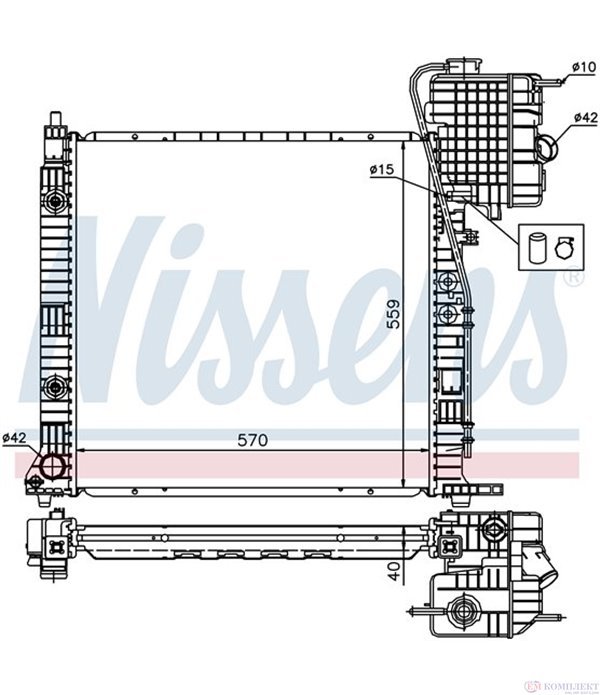 РАДИАТОР ВОДЕН MERCEDES V CLASS 6382 (1996-) V 230 - NISSENS