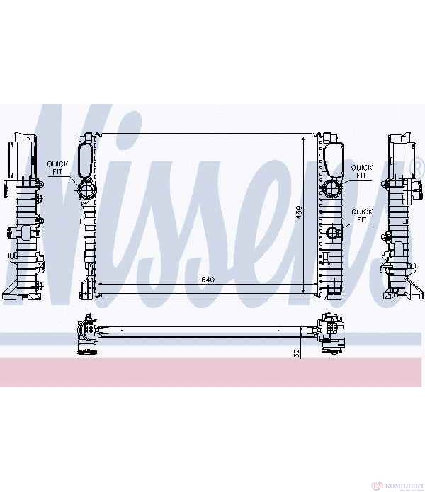 РАДИАТОР ВОДЕН MERCEDES E CLASS T-MODEL S211 (2003-) E 200 Kompressor - NISSENS
