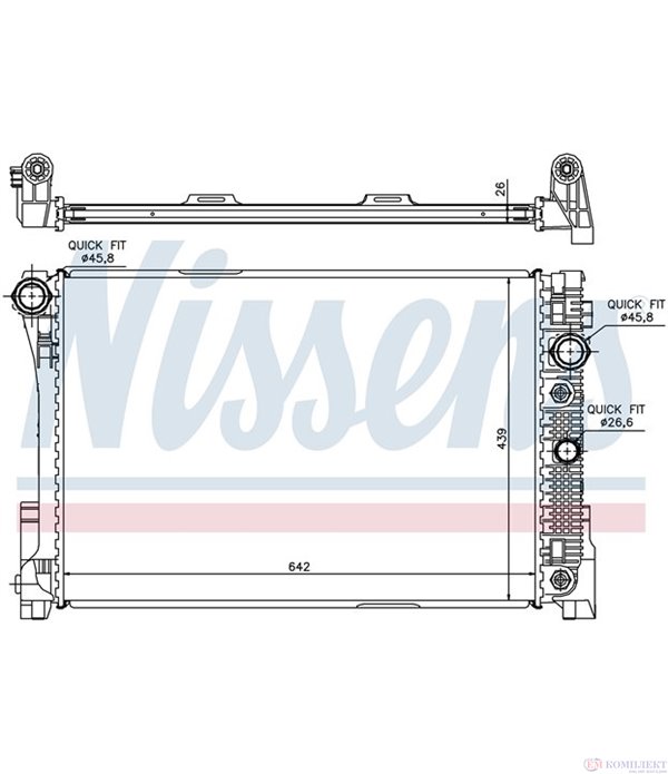 РАДИАТОР ВОДЕН MERCEDES C CLASS W204 (2007-) C 280 4-matic - NISSENS