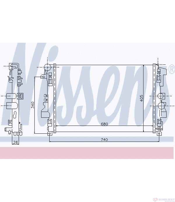 РАДИАТОР ВОДЕН MERCEDES VITO W639 (2003-) 126 - NISSENS