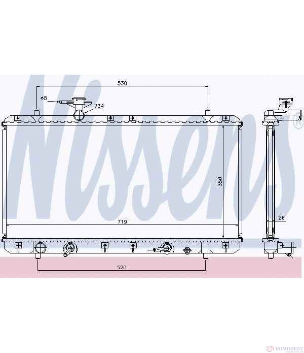 РАДИАТОР ВОДЕН SUZUKI LIANA COMBI (2001-) 1.6 i - NISSENS