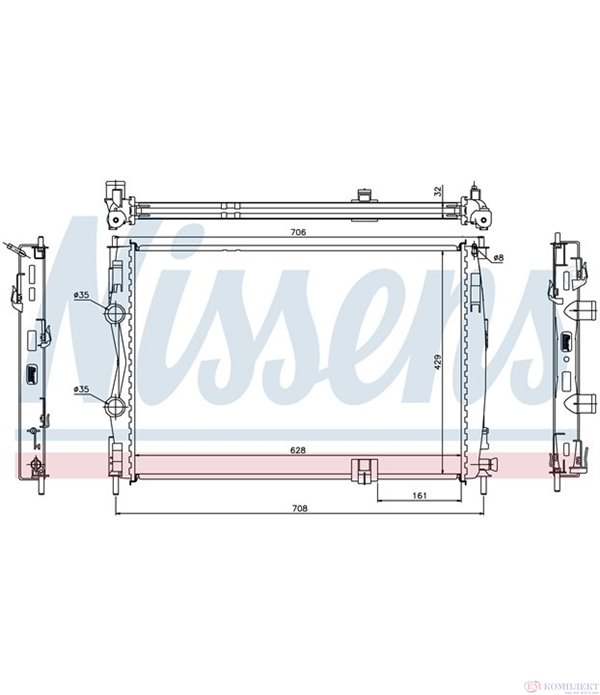 РАДИАТОР ВОДЕН NISSAN QASHQAI (2007-) 2.0 dCi - NISSENS