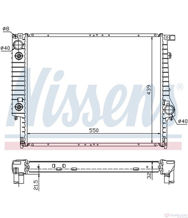 РАДИАТОР ВОДЕН BMW 3 SERIES E30 TOURING (1987-) 320 i - NISSENS