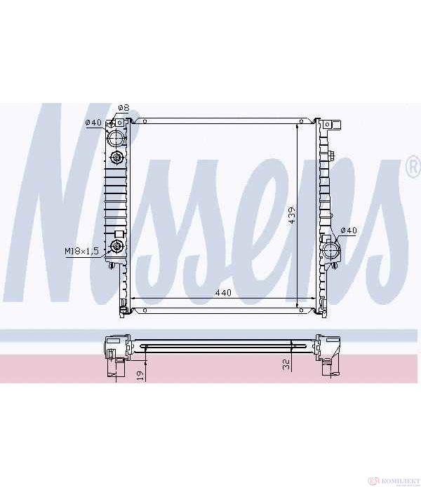 РАДИАТОР ВОДЕН BMW 3 SERIES E30 TOURING (1987-) 320 i - NISSENS