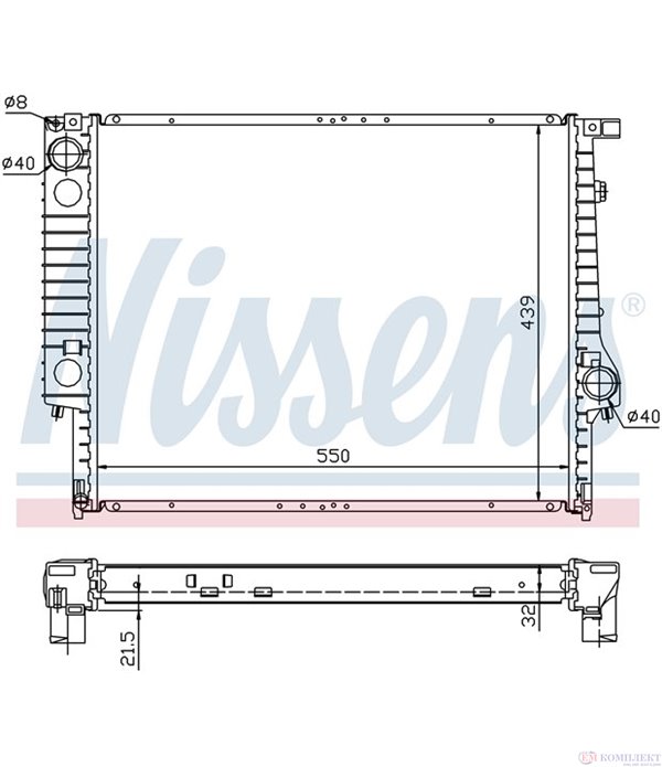 РАДИАТОР ВОДЕН BMW 3 SERIES E30 TOURING (1987-) 325 i - NISSENS