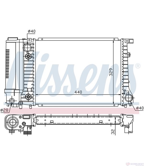 РАДИАТОР ВОДЕН BMW 3 SERIES E30 TOURING (1987-) 316 i - NISSENS