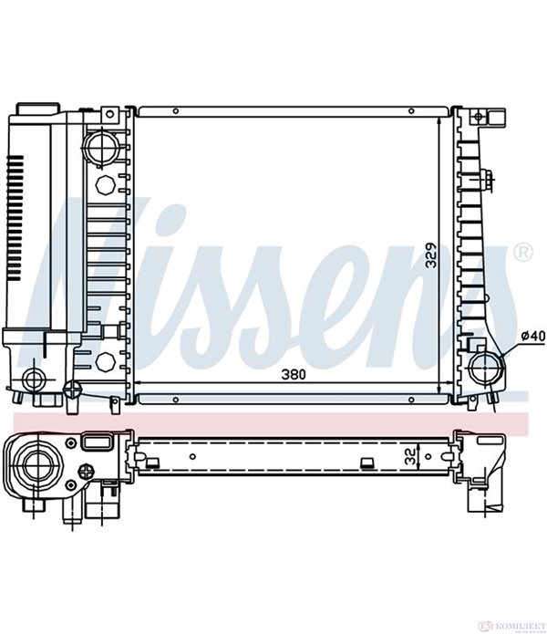 РАДИАТОР ВОДЕН BMW 3 SERIES E30 TOURING (1987-) 318 i - NISSENS