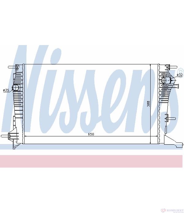 РАДИАТОР ВОДЕН RENAULT MEGANE III COUPE (2008-) 2.0 CVT - NISSENS