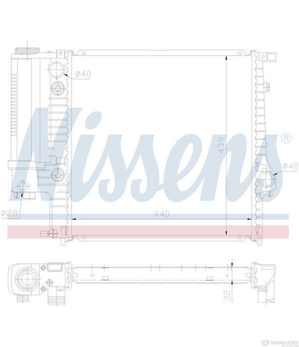 РАДИАТОР ВОДЕН BMW 3 SERIES E36 COUPE (1992-) 320 i - NISSENS