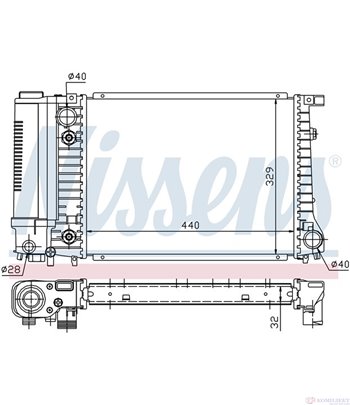 РАДИАТОР ВОДЕН BMW 5 SERIES E34 TOURING (1991-) 525 i X - NISSENS