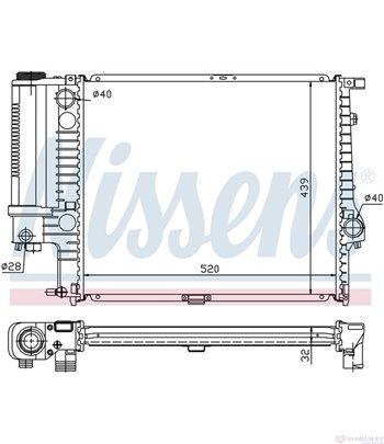 РАДИАТОР ВОДЕН BMW 5 SERIES E34 TOURING (1991-) 525 i X - NISSENS