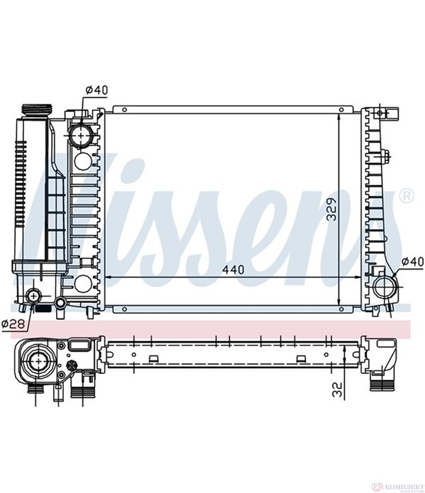 РАДИАТОР ВОДЕН BMW 3 SERIES E36 CABRIOLET (1993-) 328 i - NISSENS