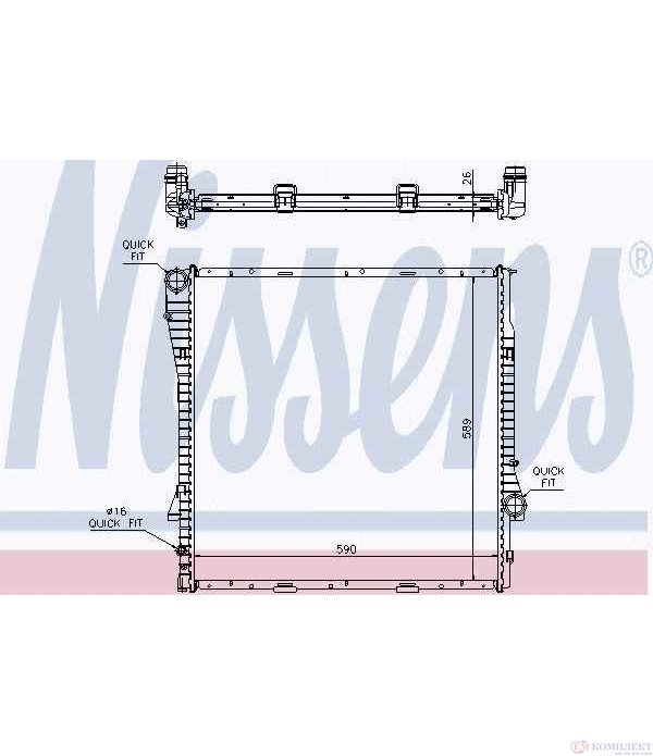 РАДИАТОР ВОДЕН BMW X5 E53 (2000-) 3.0 i - NISSENS