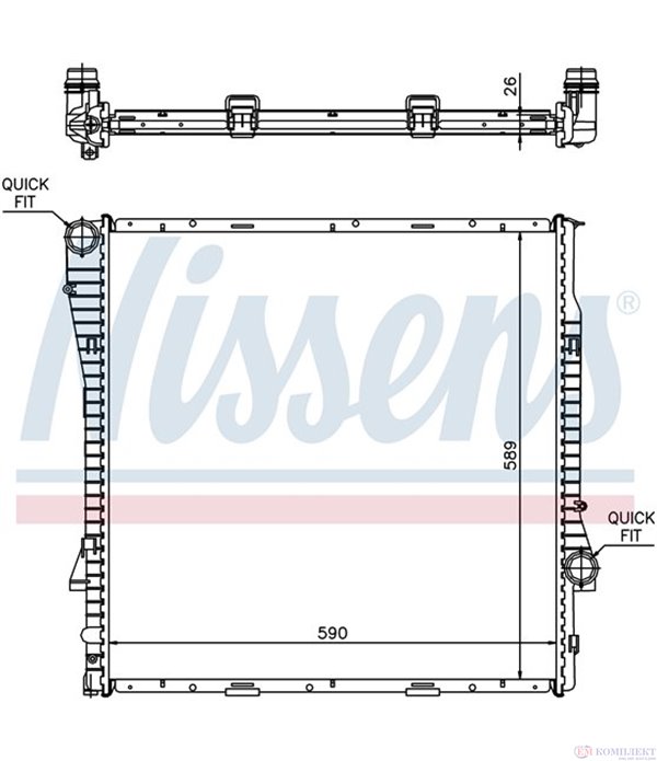РАДИАТОР ВОДЕН BMW X5 E53 (2000-) 3.0 i - NISSENS
