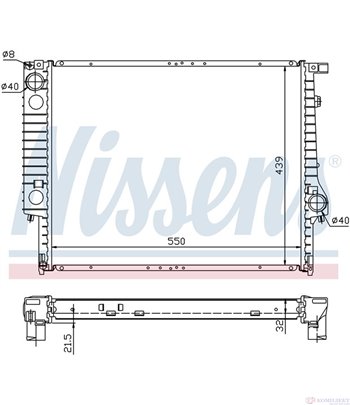 РАДИАТОР ВОДЕН BMW 7 SERIES E32 (1986-) 730 i,iL V8 - NISSENS