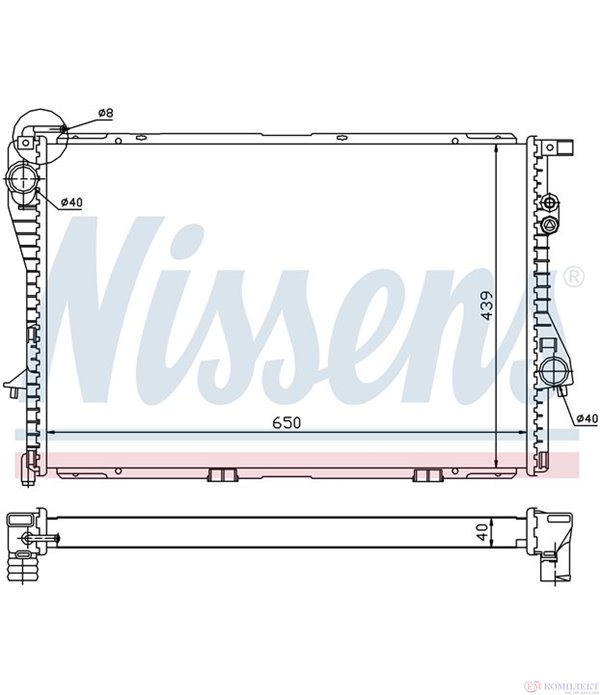 РАДИАТОР ВОДЕН BMW 5 SERIES E39 TOURING (1997-) 540 i - NISSENS