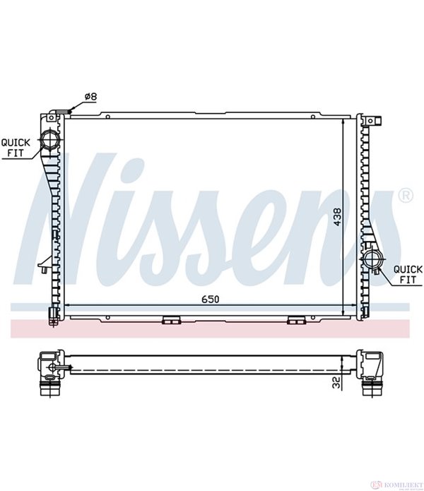 РАДИАТОР ВОДЕН BMW 7 SERIES E38 (1994-) 740 i,iL - NISSENS