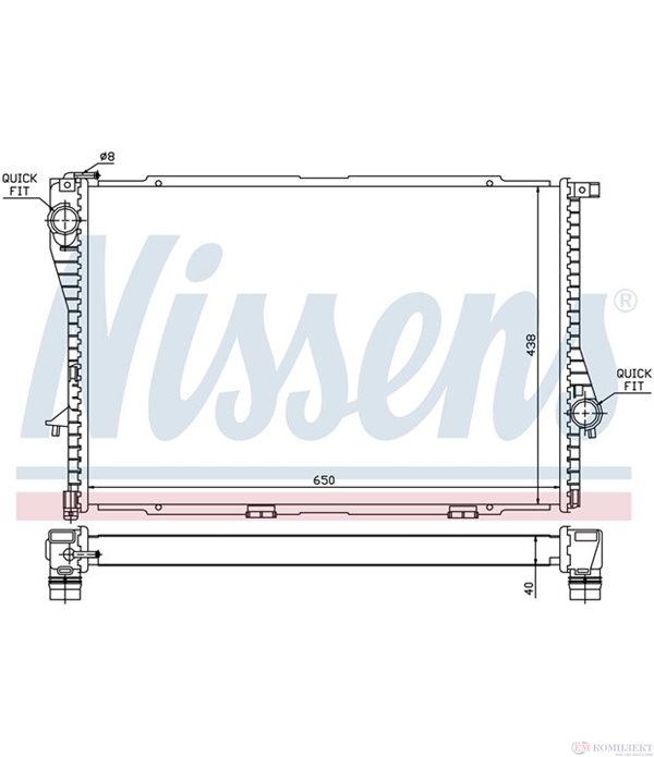 РАДИАТОР ВОДЕН BMW 7 SERIES E38 (1994-) 740 i,iL - NISSENS