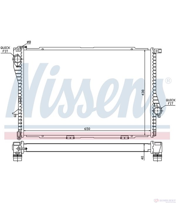 РАДИАТОР ВОДЕН BMW 7 SERIES E38 (1994-) 735 i,iL - NISSENS
