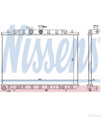 РАДИАТОР ВОДЕН NISSAN X-TRAIL (2007-) 2.0 dCi FWD - NISSENS