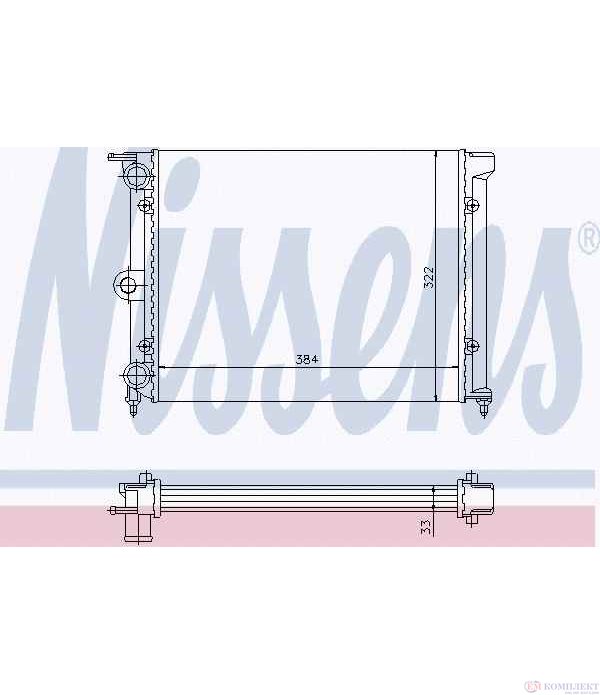 РАДИАТОР ВОДЕН VOLKSWAGEN POLO CLASSIC (1985-) 1.3 CAT - NISSENS