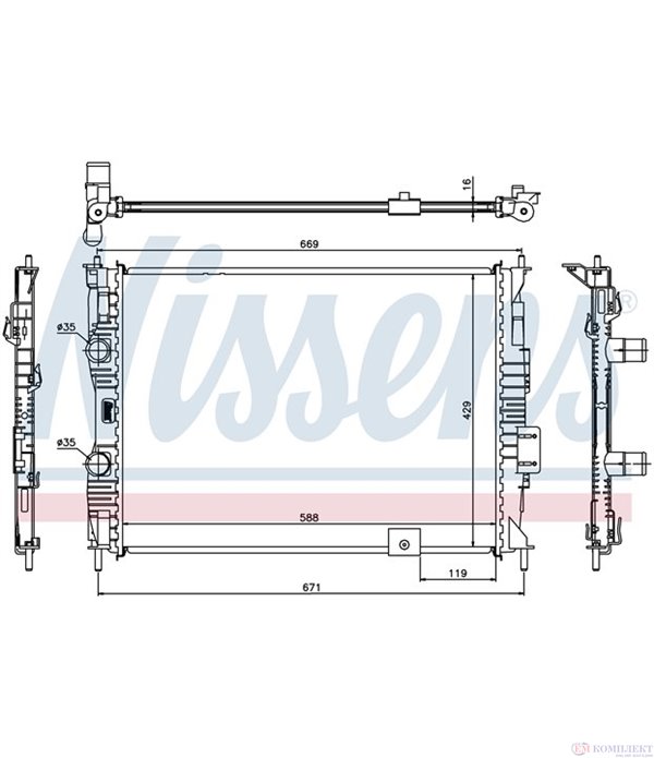 РАДИАТОР ВОДЕН NISSAN QASHQAI (2007-) 2.0 - NISSENS