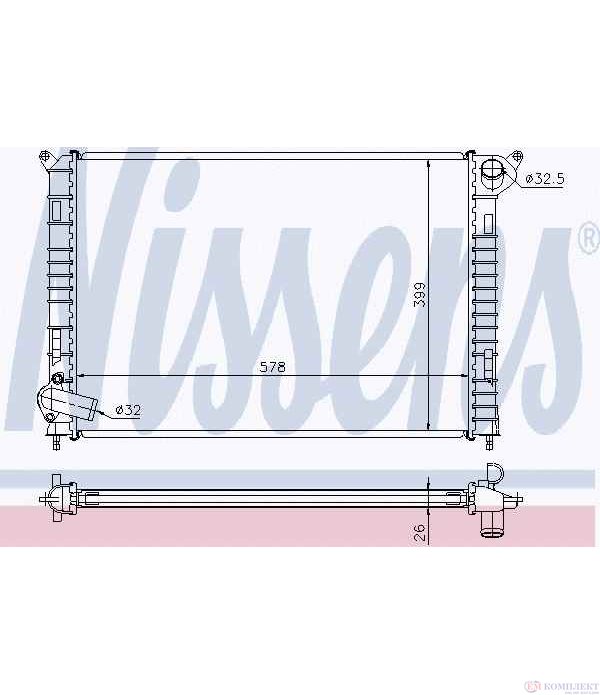 РАДИАТОР ВОДЕН MINI COOPER R50, R53 (2001-) 1.6 - NISSENS