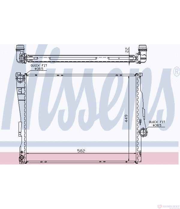 РАДИАТОР ВОДЕН BMW 3 SERIES E46 COUPE (1999-) 318 Ci - NISSENS