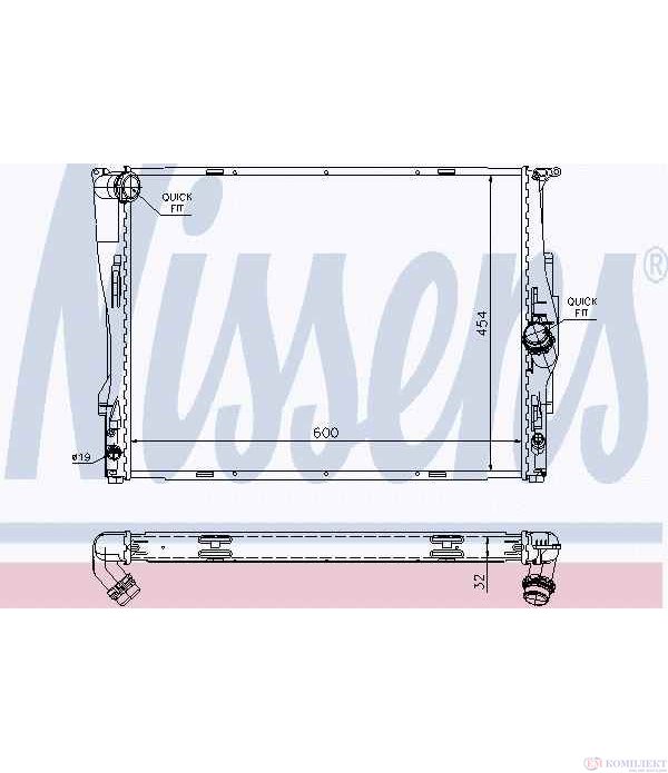 РАДИАТОР ВОДЕН BMW 3 SERIES E92 COUPE(2006-) 330xi - NISSENS