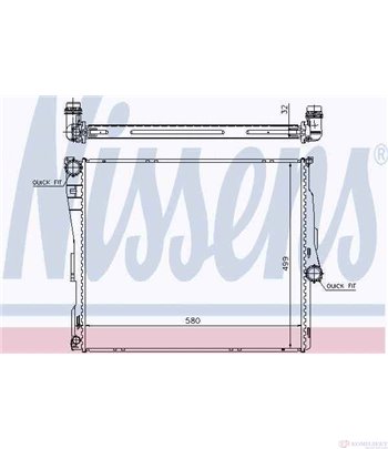 РАДИАТОР ВОДЕН BMW X3 E83 (2004-) xDrive35d - NISSENS