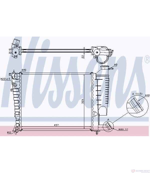 РАДИАТОР ВОДЕН PEUGEOT 306 HATCHBACK (1993-) 1.6 - NISSENS