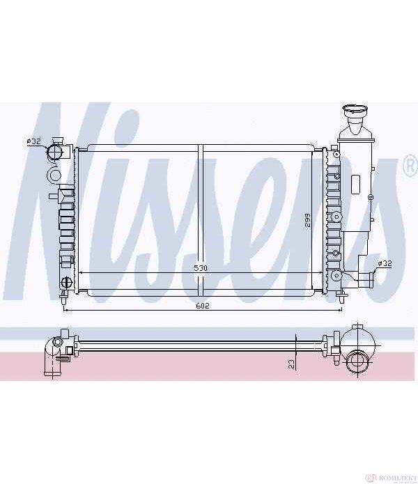 РАДИАТОР ВОДЕН CITROEN SAXO (1996-) 1.6 VTL,VTR - NISSENS