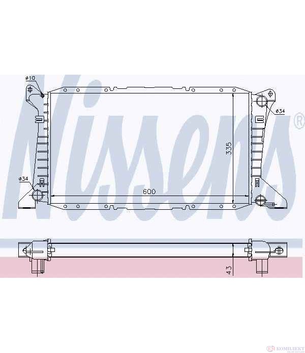 РАДИАТОР ВОДЕН FORD TRANSIT TOURNEO (1994-) 2.0 - NISSENS