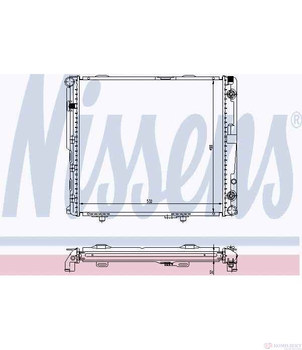РАДИАТОР ВОДЕН MERCEDES E CLASS W124 (1993-) E 200 D - NISSENS