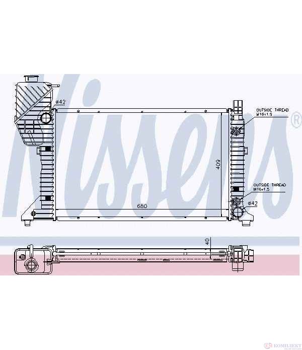 РАДИАТОР ВОДЕН MERCEDES SPRINTER 3T 903 (1995-) 308 D 2.3 - NISSENS
