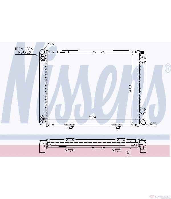 РАДИАТОР ВОДЕН MERCEDES 190 W201 (1982-) 2.5 D - NISSENS