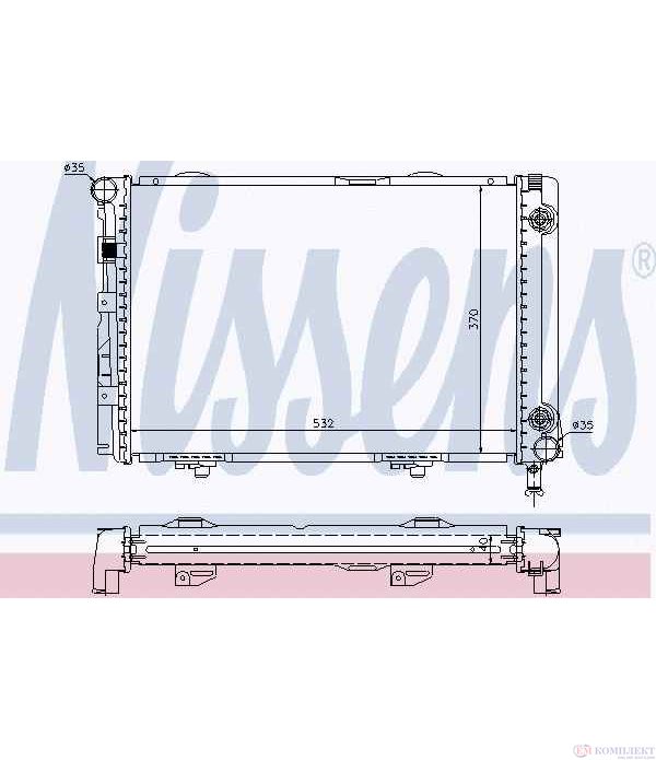 РАДИАТОР ВОДЕН MERCEDES W124 COMBI S124 (1985-) 250 TD Turbo - NISSENS