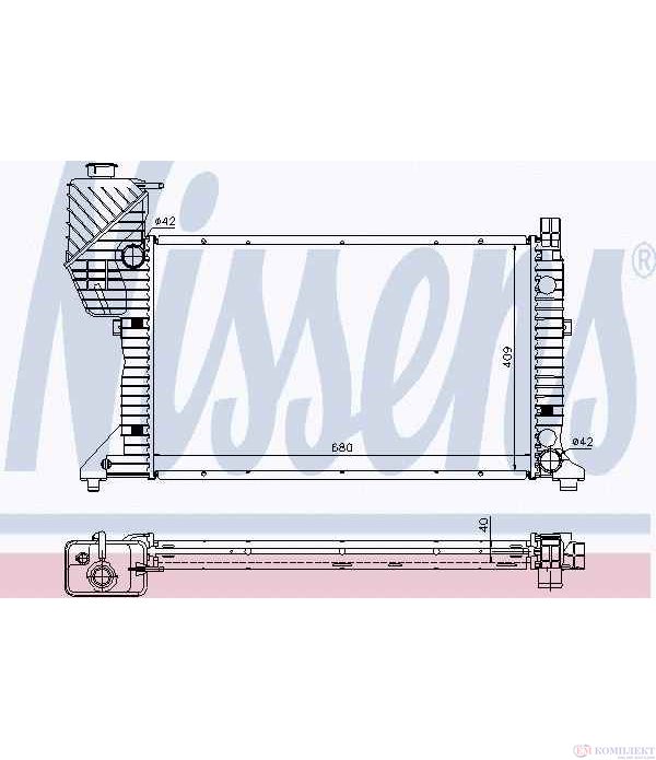 РАДИАТОР ВОДЕН MERCEDES SPRINTER 4T 904 (1996-) 412 D - NISSENS