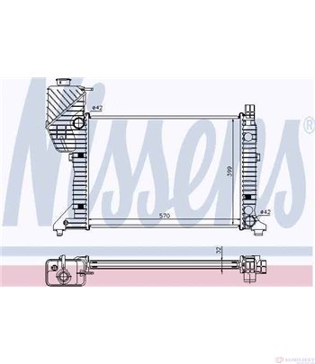 РАДИАТОР ВОДЕН MERCEDES SPRINTER 4T 904 (1996-) 412 D - NISSENS