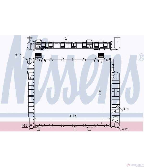 РАДИАТОР ВОДЕН MERCEDES E CLASS W210 (1995-) E 220 D - NISSENS