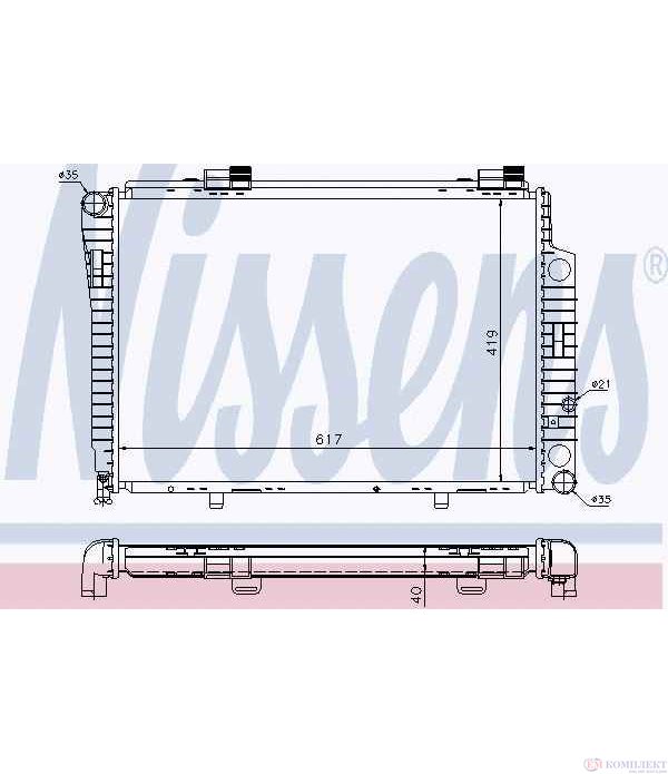 РАДИАТОР ВОДЕН MERCEDES C CLASS COMBI S202 (1996-) C 200 T D - NISSENS