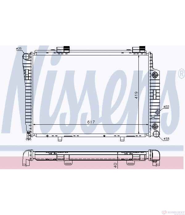 РАДИАТОР ВОДЕН MERCEDES C CLASS W202 (1993-) C 200 D - NISSENS