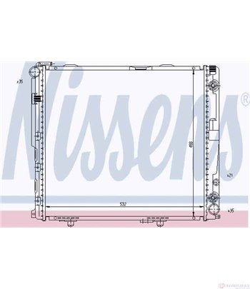 РАДИАТОР ВОДЕН MERCEDES E CLASS W124 (1993-) E 250 D - NISSENS