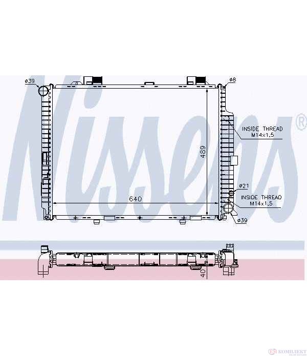 РАДИАТОР ВОДЕН MERCEDES E CLASS COMBI S210 (1996-) E 300 T Turbo-D - NISSENS