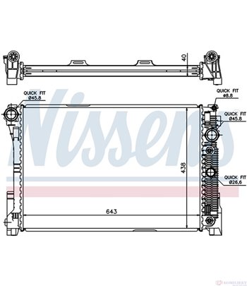РАДИАТОР ВОДЕН MERCEDES E CLASS COUPE C207 (2009-) E 350 CDI - NISSENS