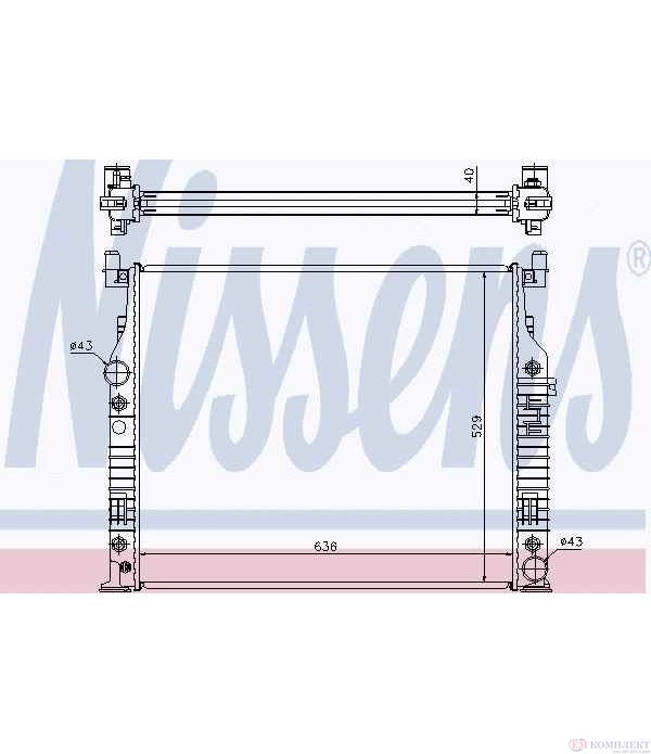 РАДИАТОР ВОДЕН MERCEDES R CLASS W251, V251 (2006-) R 300 CDI - NISSENS