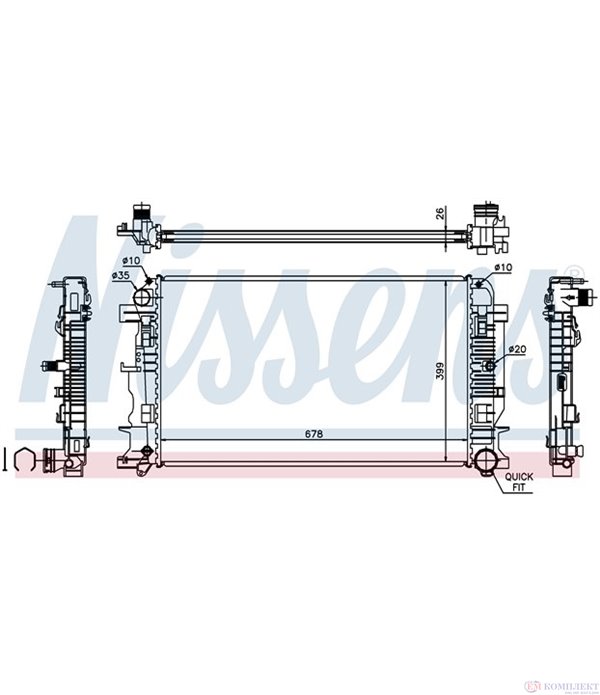 РАДИАТОР ВОДЕН MERCEDES SPRINTER 3T 906 (2006-) 215 CDI - NISSENS