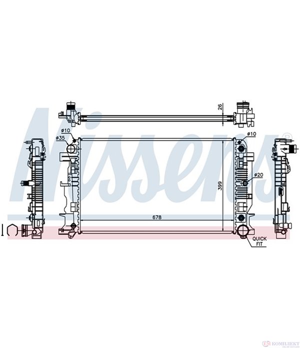 РАДИАТОР ВОДЕН MERCEDES SPRINTER 3T 906 (2006-) 210 CDI - NISSENS