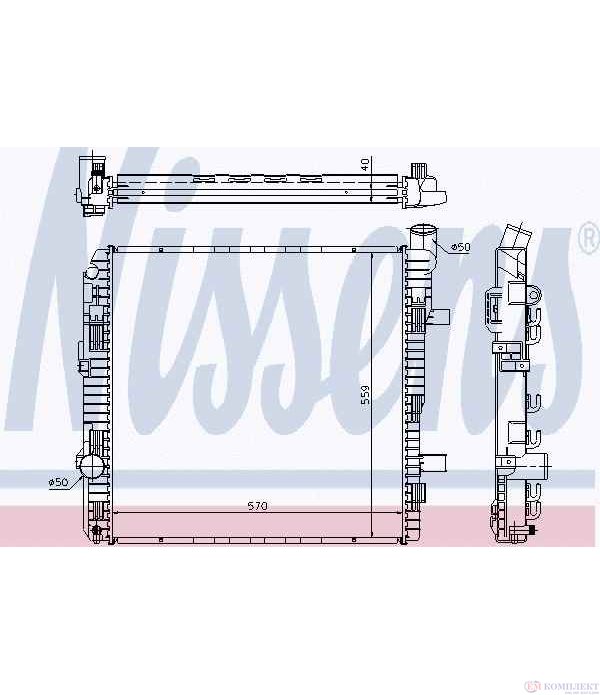 РАДИАТОР ВОДЕН MERCEDES VARIO (1996-) 613 D, 614 D - NISSENS