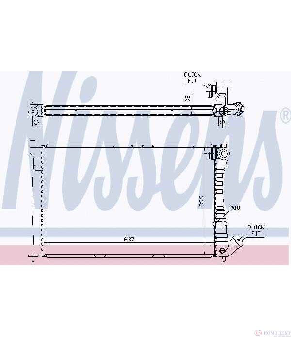 РАДИАТОР ВОДЕН PEUGEOT 406 (1995-) 2.1 TD 12V - NISSENS